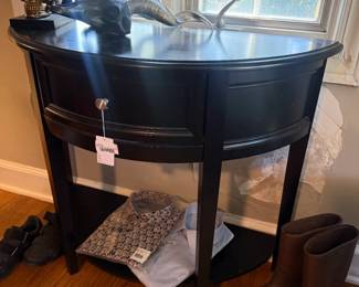 Black Half-Moon Console Table