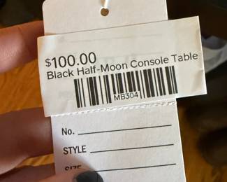 Black Half-Moon Console Table