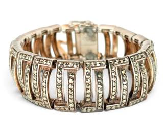 Thick Sterling Silver  Marcasite Bracelet 61g