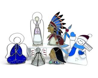 Stained Glass CandleholdersAngels, Holiday Snowman,  Native American Indians