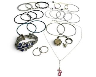 Silver Toned Bangles, Earrings,  More