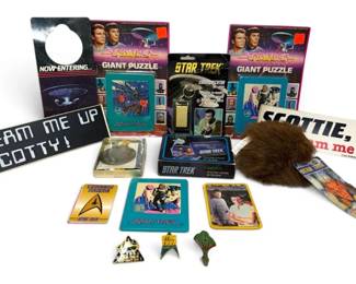 Vintage Star Trek Memorabilia Tribble, Puzzles, Cards,  More
