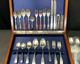 Silverplated Silverware With Case Tray