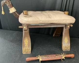 Camel Ottoman Stool Hand Carved Knife