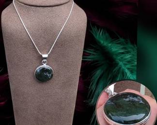 Bloodstone Pendant Necklace