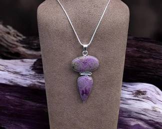 Purpurite Double Pendant Necklace