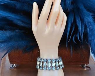 SUPER RARE ANN VIEN Vintage Signed Rhinestone Bracelet 1950s