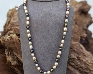 Sterling Silver Honora Chocolate Colored Cultured Freshwater Baroque Pearl Necklace