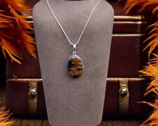 Sunset Jasper Pendant Necklace
