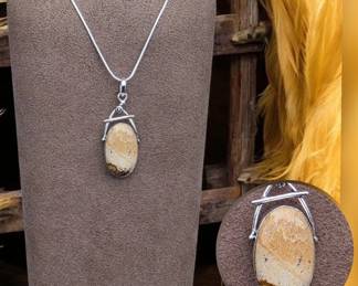 Picture Jasper Pendant Necklace