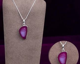 Purple Botswana Druzy Pendant Necklace