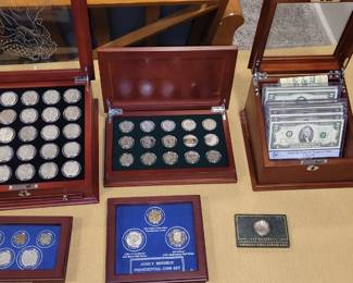 Walking Liberty half dollar set, $2. bills etc.