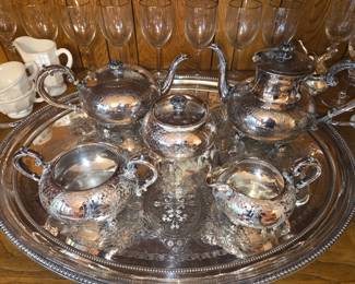 Silverplate tea service