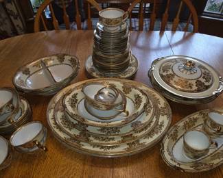 Noritake gold trim China set