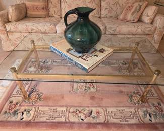 Brass and glass coffee table