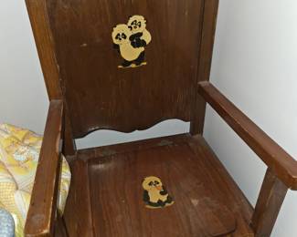 Vintage wood potty chair