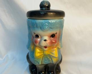 Poodle retro ceramic cookie jar
