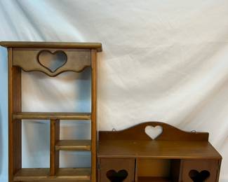 Wooden trinket shelves