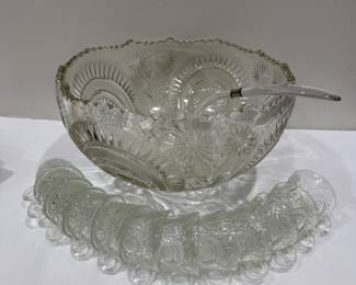 Glass punch bowl