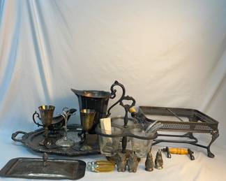 Silver plate and glass ware