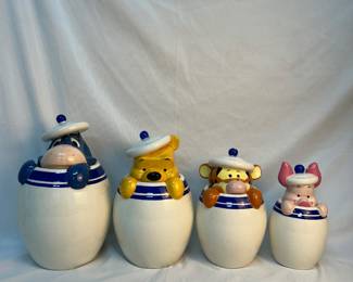 Winnie the Pooh character ceramic jars