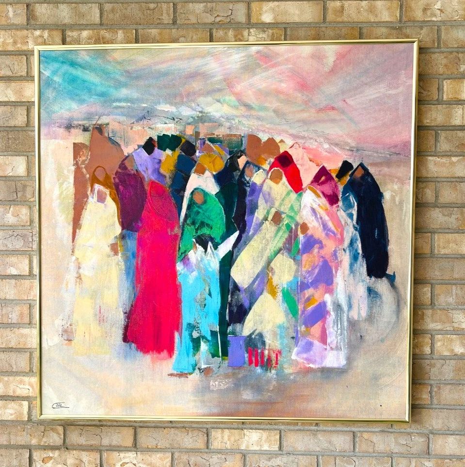 - Carolyn Cole “New Horizons” Original Acrylic Painting – Large 40" x 40" Statement Artwork - Abstract Wall Art