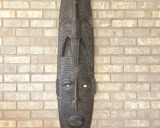 Authentic Papua New Guinea Sepik Gable Mask – Tribal Art Gallery COA, 44" - Wood Wall Art
