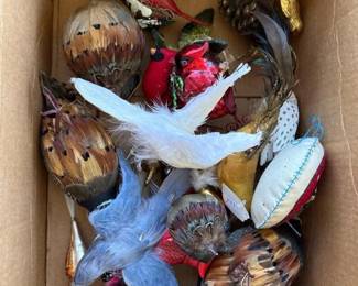 501 assortedbirdchristmasornamentsfeathe