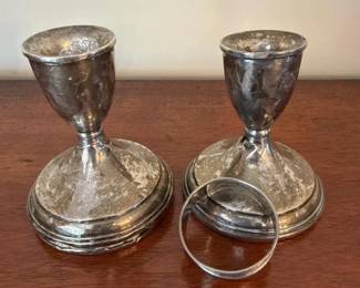 043 sterlingweightedcandleholdersandnap