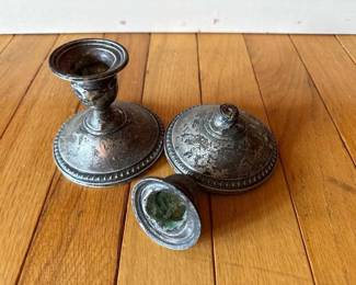 061 weightedsterlingsilvercandleholders