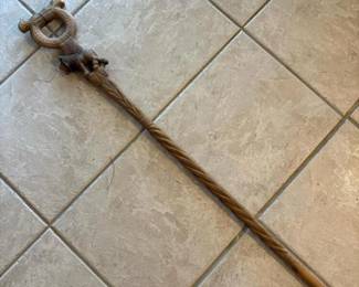 239 handcarvedwoodenwalkingstickwithli