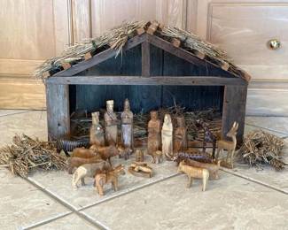 369 woodennativityscenewithhandcarvedf