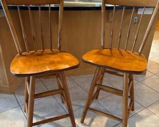 241 pairofwindsorstylewoodenswivelbar