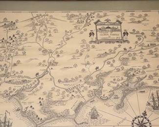365 framedmapofcolonialfairfieldinconn