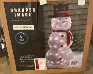 282 sharperimagepopupsnowmanoutdoordec