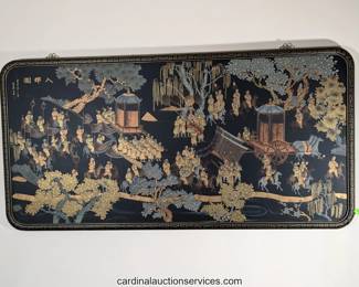 Chinoiserie lacquer wall panel - ships