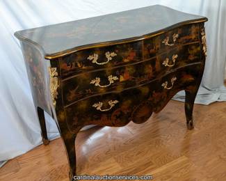 Maitland-Smith chinoiserie bombe commode