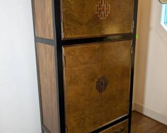 Chinoiserie burl armoire