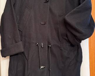 Black Hooded Womans Vintage Winter Coat