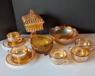 Vintage Marigold Iridescent Carnival Glass More