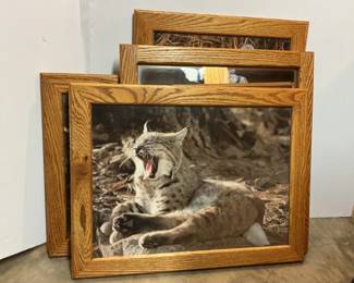 Four Custom Made Oak Wood Frames