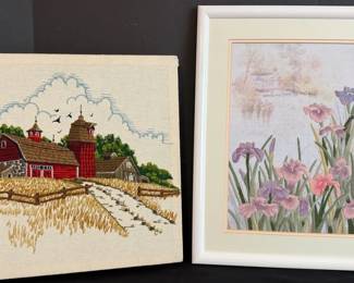 Crewel Hand Crafted Outdoor Scenery