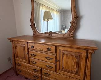 02 Oak Dresser with Mirror by AAmerica