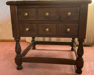 Ethan Allen Two Drawer Side Table