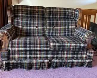American Retro Plaid Love Seat