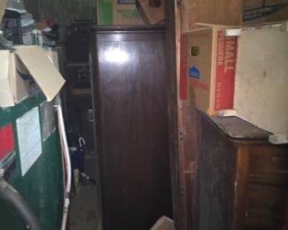 Large antique wardrobe and other furniture