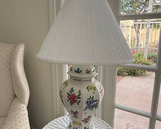 Vintage Chinoiserie Ginger Jar Porcelain Table Lamp