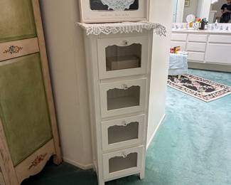 Shabby Chic Four-Drawer Apothecary Cabinet