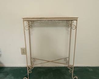 Vintage Wrought Iron Plant Stand Console Table