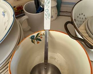 Vintage EKCO Country Garden Floral Enamelware Ladle